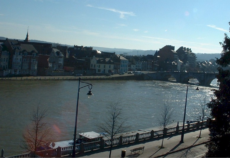 Namur : l'avenue Huart, la Meuse et le Pont de Jambes (Photo Marie-Anne Delahaut, Institut Jules-Destre)